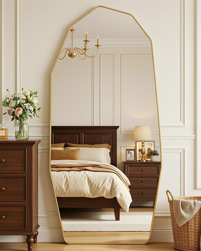 Antok Full Length Mirror, Free Standing Wall Mounted or Leaning Full Body Mirror