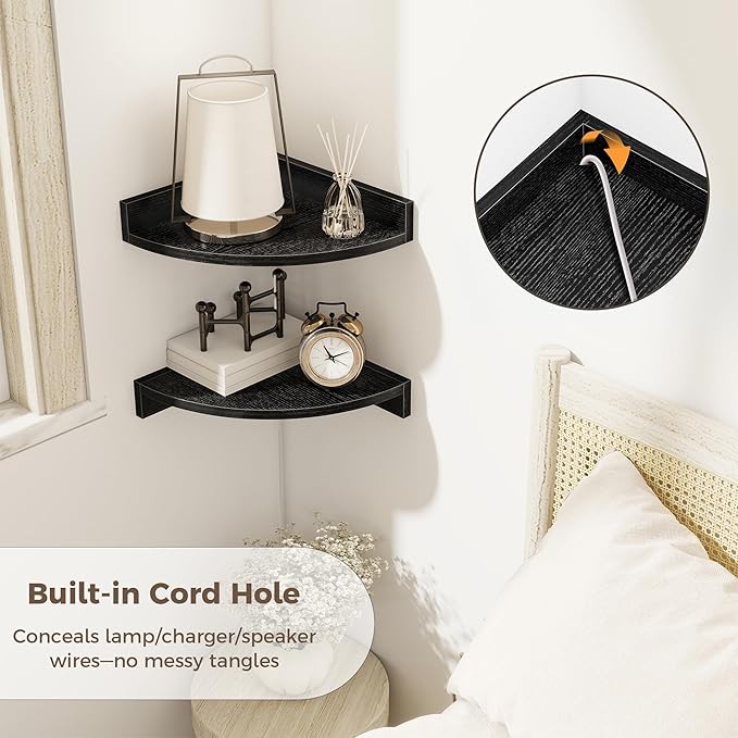 Corner Shelves 3-Pack for Bathroom & Kitchen, Space-Saving Floating Corner Wall