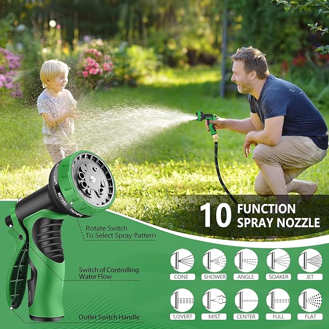 50 FT Non-Expanding Garden Hose, 2026 New Upgrated Non-Expandable Garden Water Hose - Ultra-Light & Flexible Burst-Resistant, Kink-Free Garden Hoses, All-Weather Use for Lawns, Gardens,Outdoor