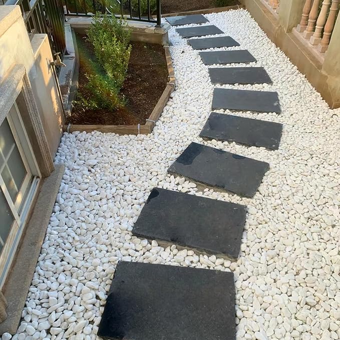 FANTIAN 20 lbs White Stones for Landscaping, 1-2 Inch Pebbles Decorative River Rocks for Plants Indoor, Vases, Aquariums Gravel, Crafting and Garden