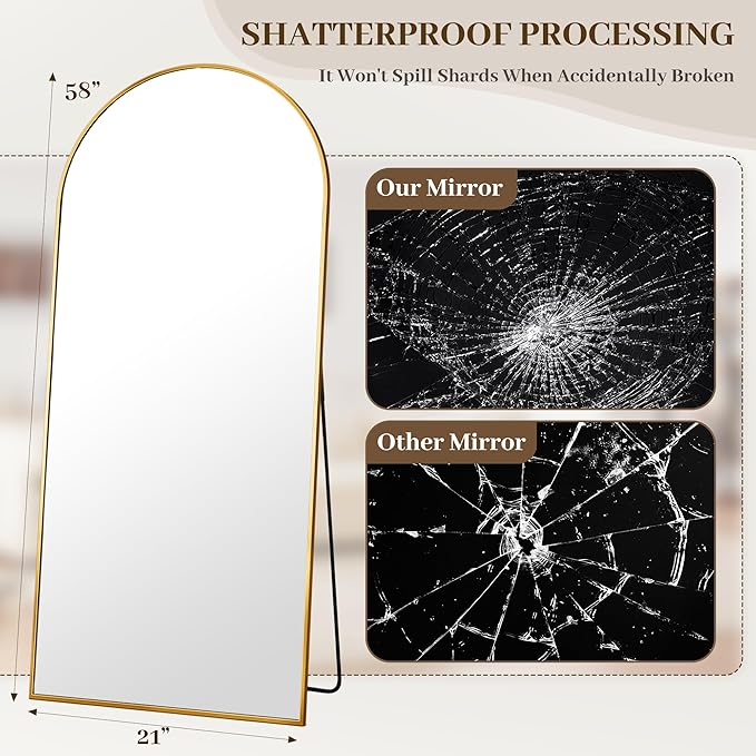Suidia 58"x21" Arched Full Length Mirror