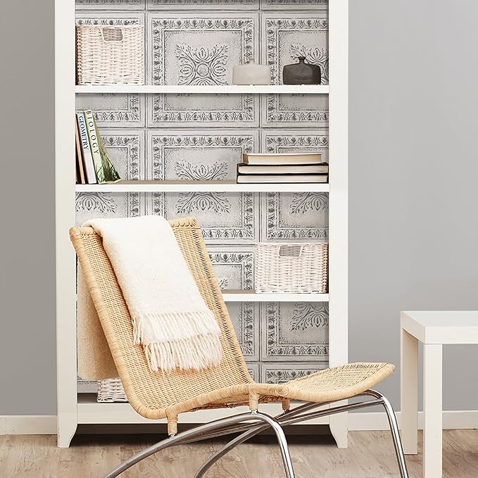 NuWallpaper NU2495 Reclaimed Tin Peel & Stick Wallpaper