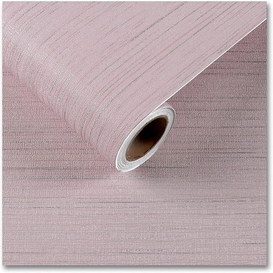 CRE8TIVE Pale Pink Grasscloth Wallpaper Peel and Stick Textured Wallpaper Pink