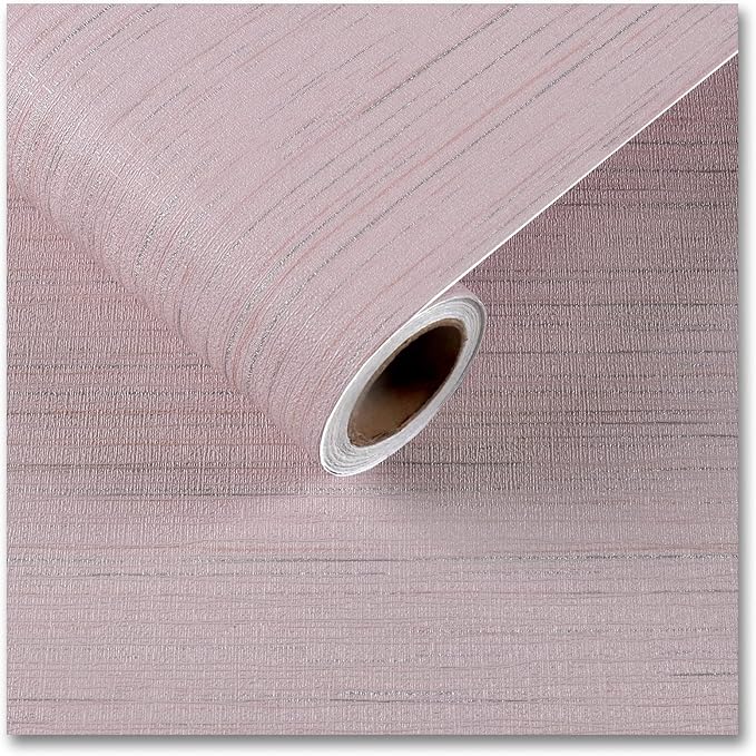 CRE8TIVE Pale Pink Grasscloth Wallpaper Textured Grasscloth Peel and Stick