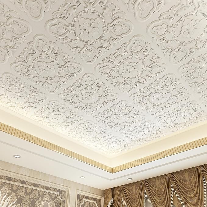 Art3dwallpanels 12 Pack Drop Ceiling Tiles, 24 x 24 Inch High Grade PVC 3D Wall