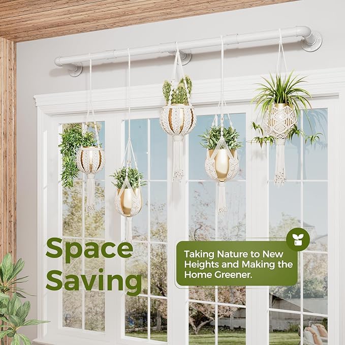 Bamworld Window Plant Hanger Indoor 63in Hanging Planters