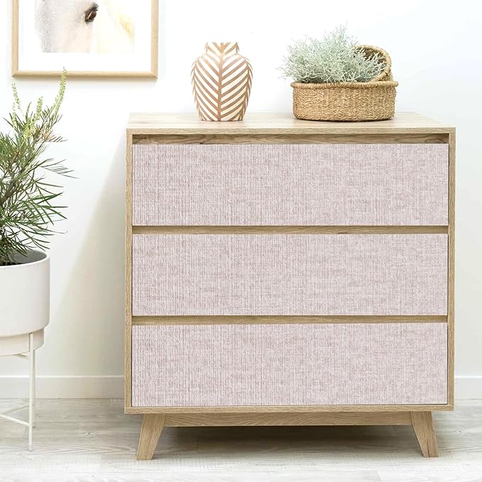 Beige Grasscloth Peel and Stick Wallpaper, Modern Textured Contact Paper