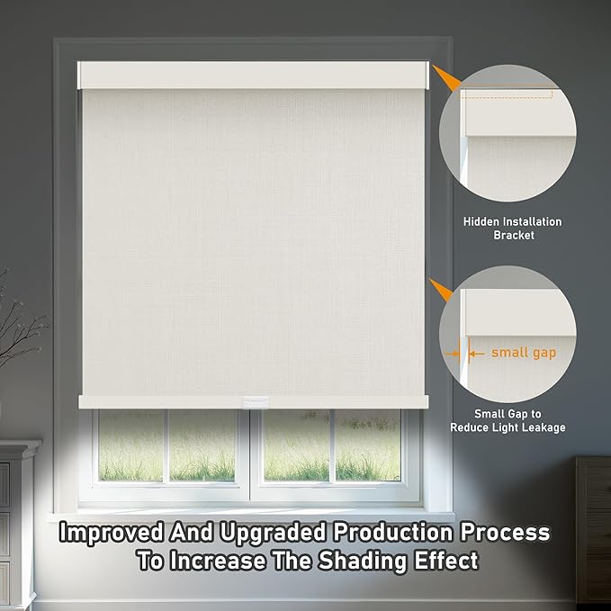 AOSKY Linen Roller Blinds Shades