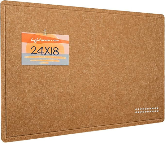 Bulletin Board, 24 x 18 inches Felt Board Decorative Pin Board, Cork Board
