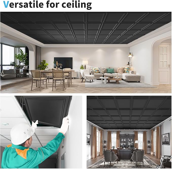 Art3d 24-Pack Drop Relief Ceiling Tiles