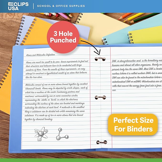Wide Ruled Loose Leaf Paper Wide Ruled Notebook Paper Lined Writing Filler Paper 10.5” x 8” 56 gsm 4500 Sheets 150 Sheet Per Pack (36 Pack)