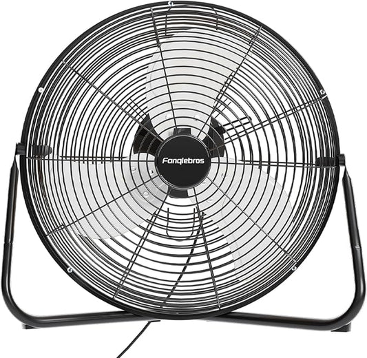 18" High Velocity Floor Fan, 3800 CFM Heavy Duty Industrial Floor Fan, 3 Speed, 360 Degree Tilt, Wall Mounted & Floor Design for Warehouse, Basement, Factory, Barn, Garage - UL Safety Listed