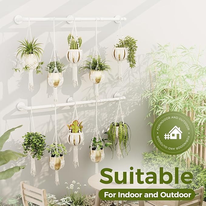 Bamworld Window Plant Hanger Indoor 63in 2PCS Hanging Planters