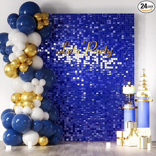 COKAOBE Blue Shimmer Wall Backdrop, Photo Backdrops