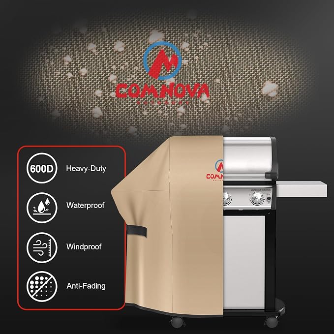 Comnova Grill Cover 51 Inch - 600D BBQ Cover for Outdoor Grill Waterproof and Heavy Duty, 51 Inch Barbecue Gas Grill Covers for Weber, Char-Broil, Nexgrill, Monument, Dyna-glo, Brinkmann and More