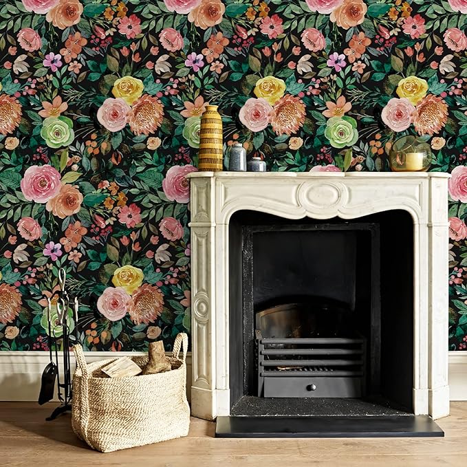 JiffDiff Floral Pattern Self-Adhesive Contact Paper, Oil and Water Resistant