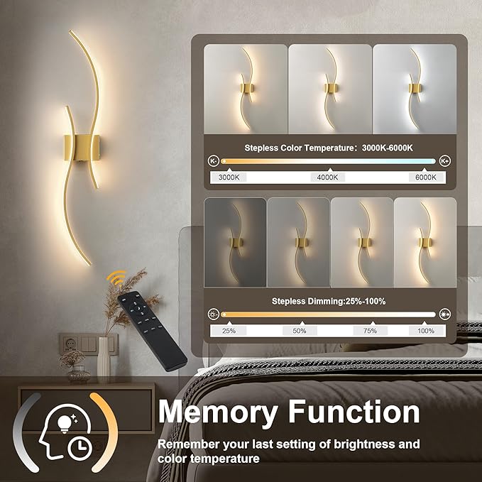 KARTOOSH Battery Operated Wall Sconce
