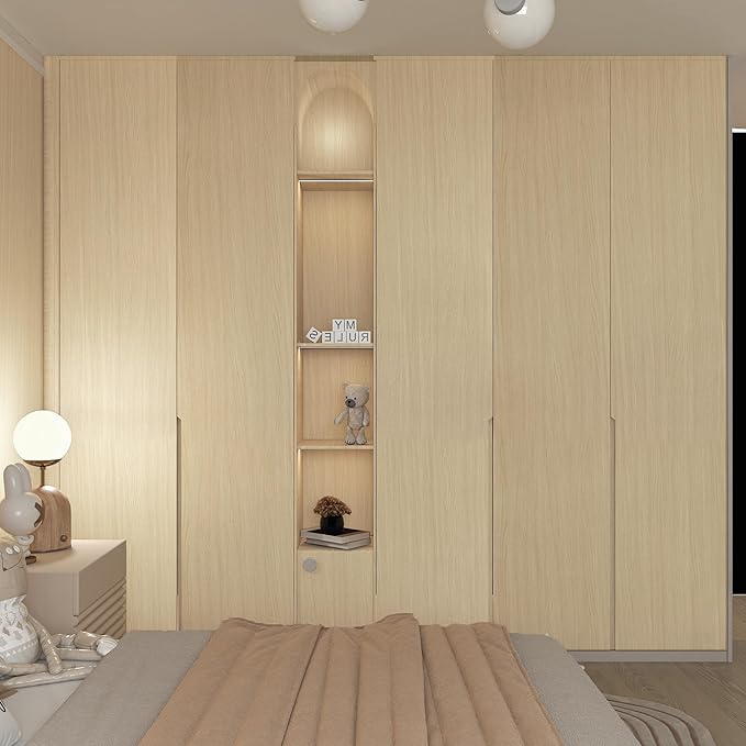 BOMENG Large White Oak Wood Wallpaper Light Oak Contact Paper Peel and Stick