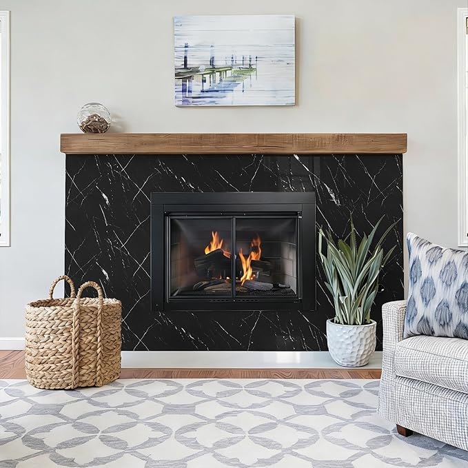 Abyssaly Black Marble Contact Paper Peel and Stick Countertops Waterproof Matte