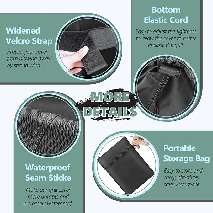 Grill Cover 82 Inch - Extra Large Gas BBQ Cover for Outdoor Grill - 600D Outside Barbecue Covers Waterproof Heavy Duty for Weber, Dyna-glo, Char-Broil, Nexgrill, Brinkmann, Monument and More