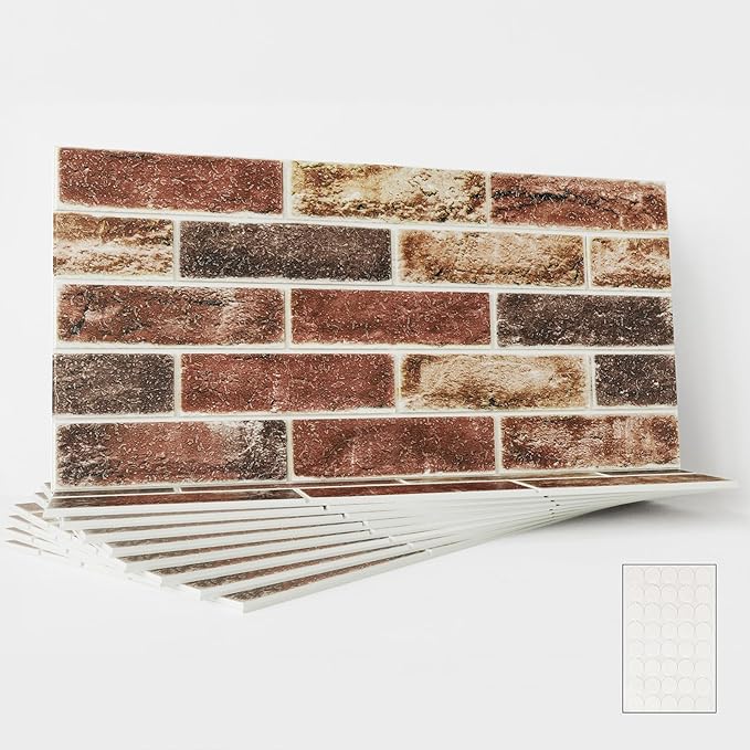 20 PCS 3D Wall Panels Brick Peel and Stick 26.7"x13.4"