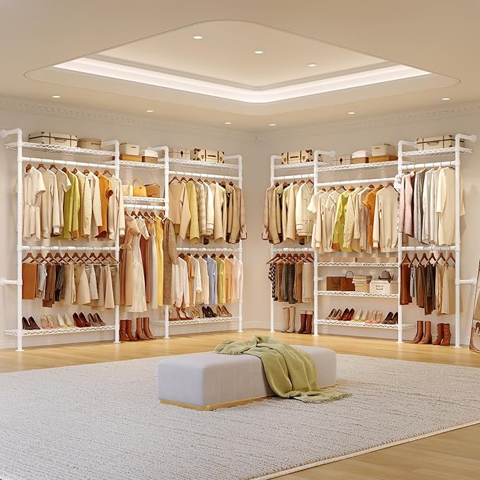 ONBRILL H3 Plus Expandable Wall Mounted Closet System, 5.7FT-8.2FT Closet