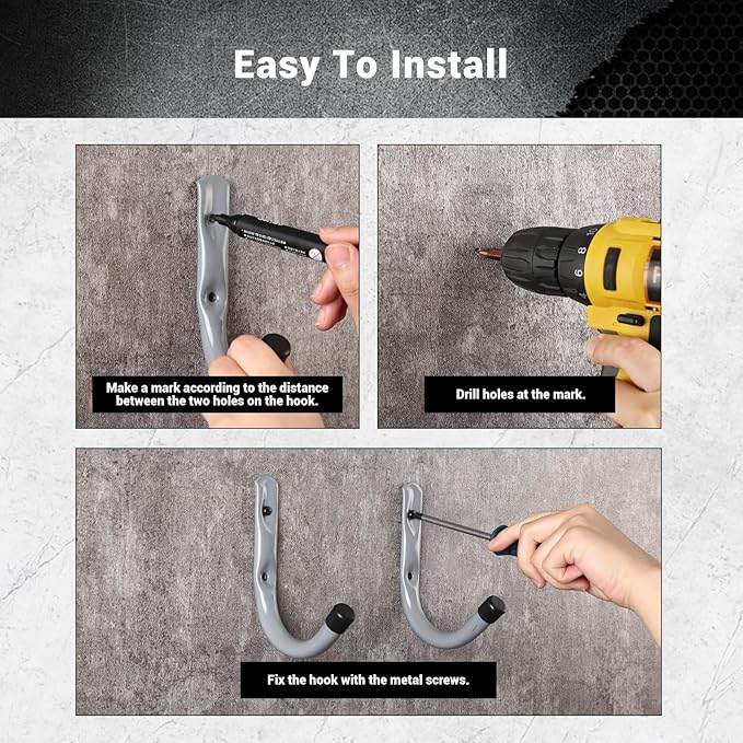 HOME MASTER HARDWARE 12 Pack 4-Inch Heavy Duty Garage Storage Wall Hooks