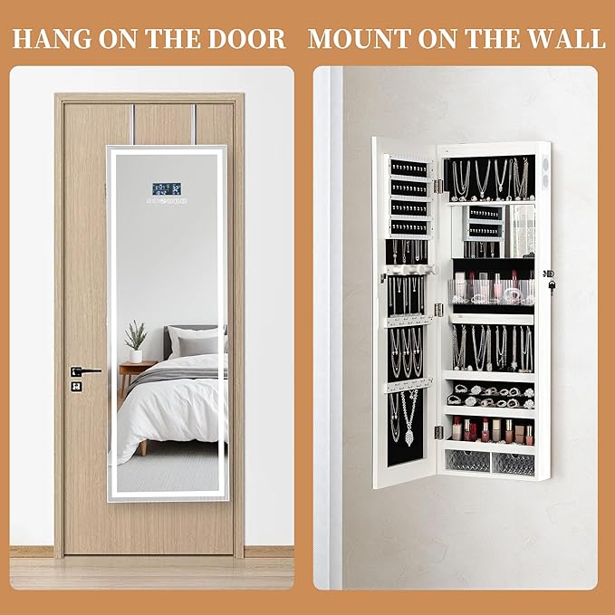 LED Mirror Jewelry Cabinet