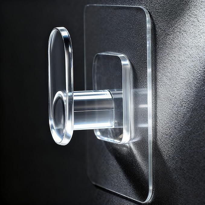 DELITON Clear Cute Storage Hooks, 10 Packs, Adhesion