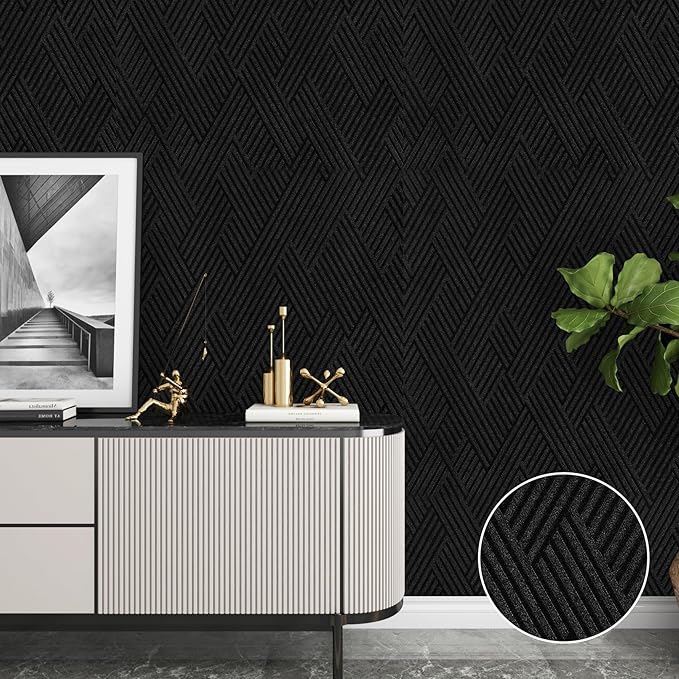Decotalk Black Textured Wallpaper Textured Wall Paper
