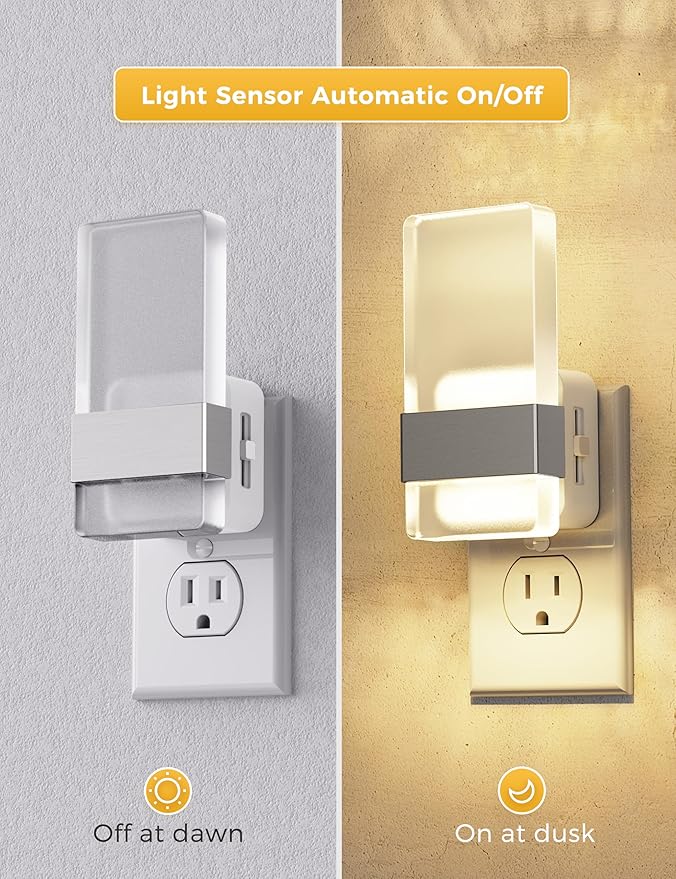 L LOHAS LED Night Light, Night Lights Plug Into Wall, Dusk-to-Dawn Sensor