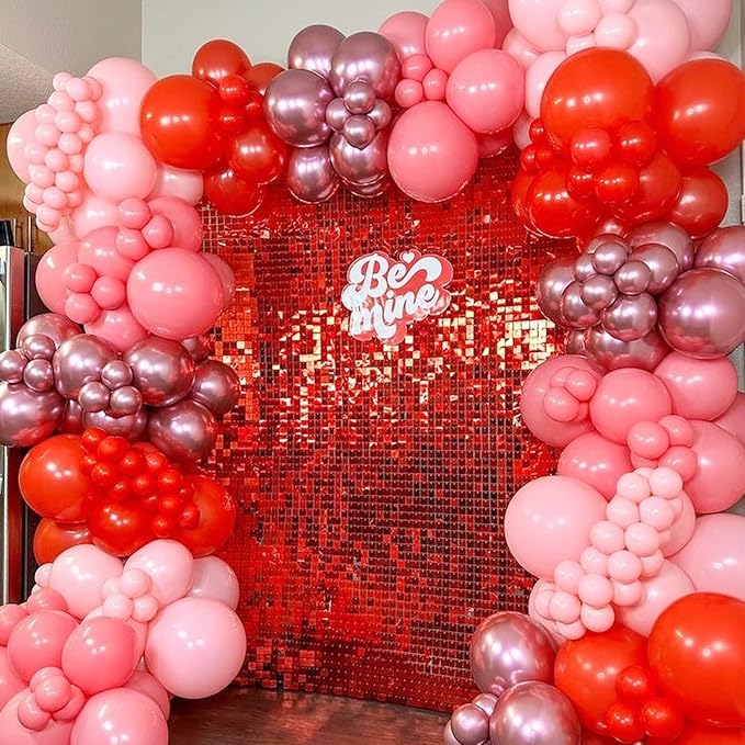 COKAOBE Red Shimmer Wall Backdrop, Photo Backdrops