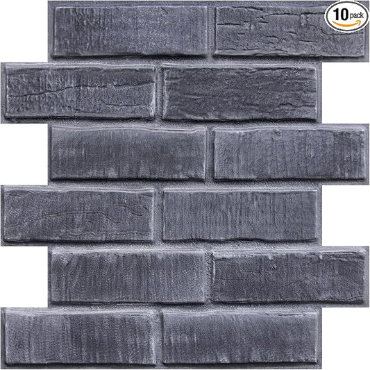 COMSTICKC 3D Faux Brick Wall Panels Peel and Stick Tiles, Small Size Thin PVC