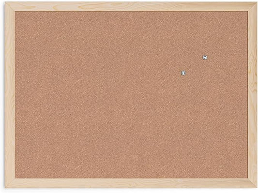 U Brands Cork Bulletin Board, Light Birch Wood Frame