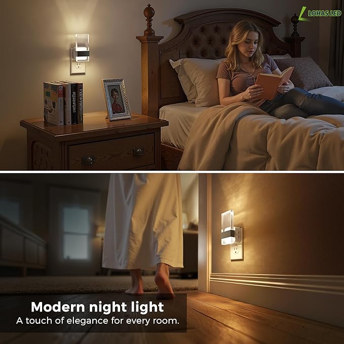 L LOHAS LED Night Light, 2 Pack Adjustable Color Temperature Night Lights Plug