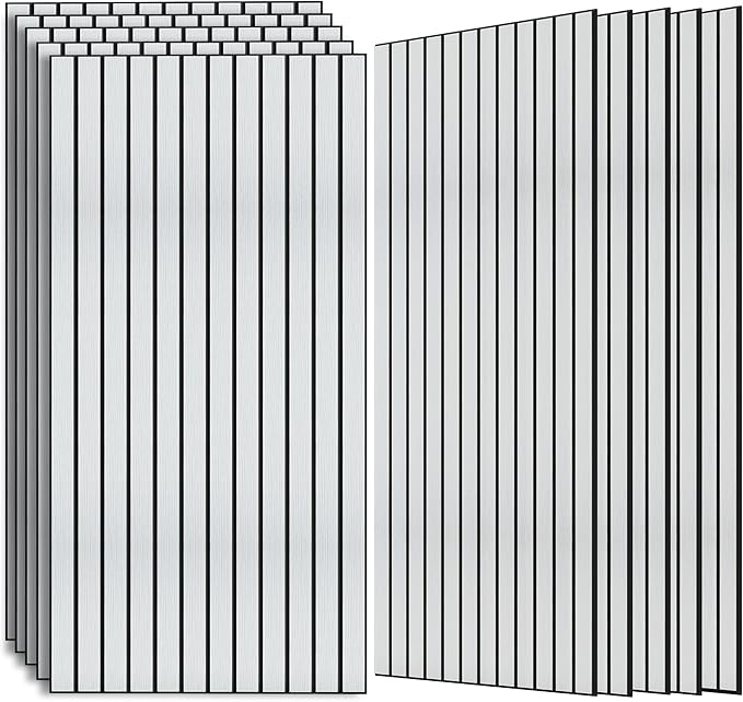 Wood Veneer Sound Panels, 10 Pack 47.2”x23.6” Wall Panels, Decorative Acoustic