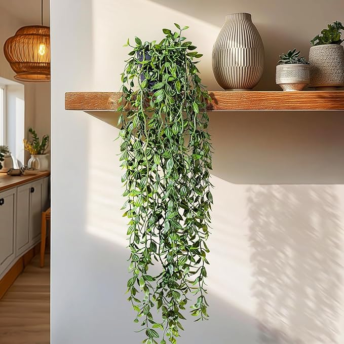 Artificial Hanging Plant 2 Pcs Faux Plant Ivy Vine Faux Eucalyptus Vines Fake