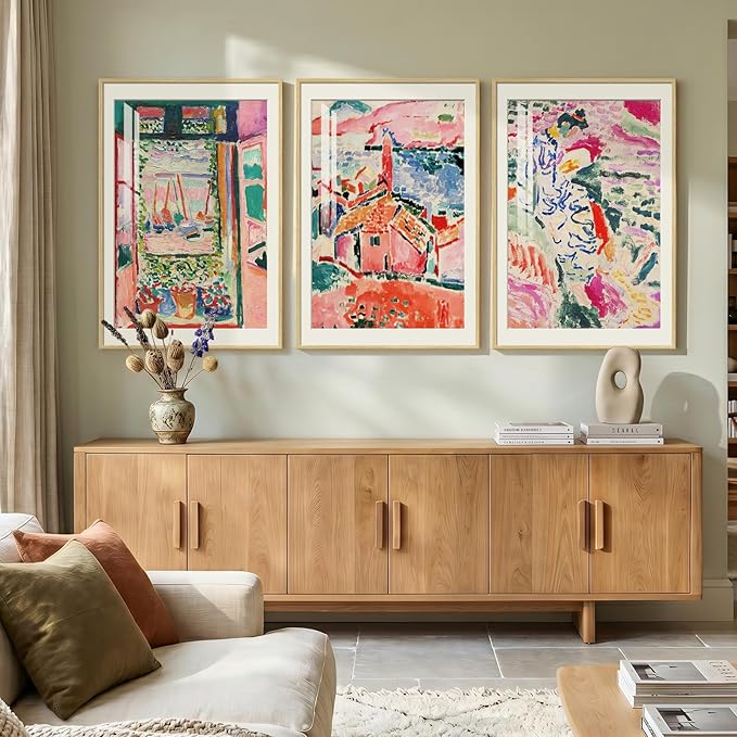 Large Framed Matisse Wall Art for Living Room, Vintage Retro Aesthetic Wall
