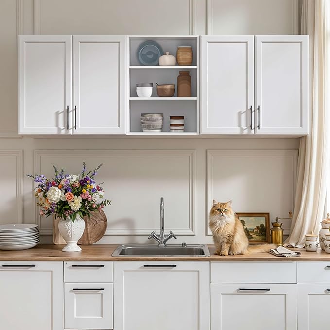 Furnaza Wall Cabinets for Laundry Room, Shaker Wall Mounted Kitchen Cabinets