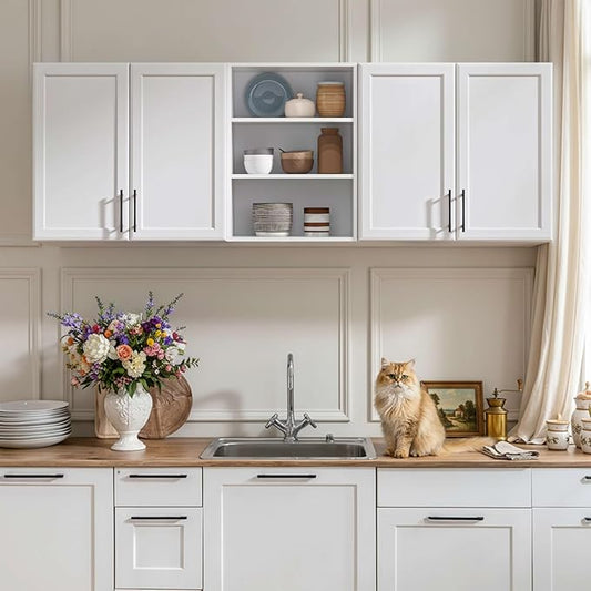 Furnaza Wall Cabinets for Laundry Room, Shaker Wall Mounted Kitchen Cabinets