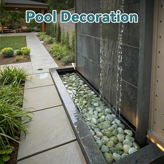 20lbs Jade Pebbles for Indoor Plants, 2-3 Inch Plant Rocks for Pots Indoor, Decorative Garden Rocks Outdoor Landscaping, Polished Natural Stone for Walkways, Yard, Vases, Crafts