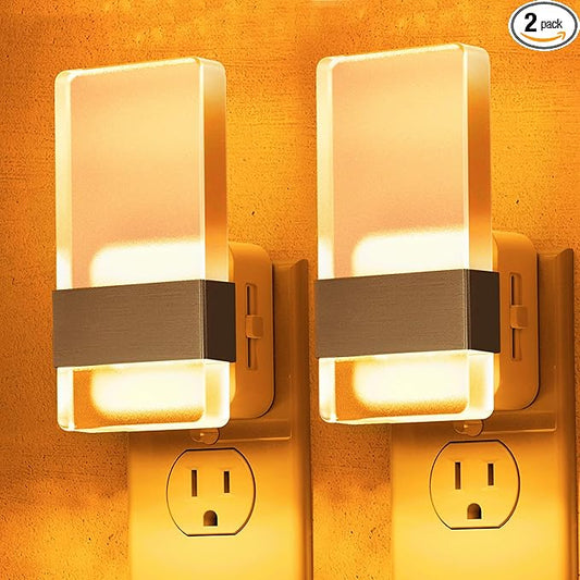 L LOHAS LED Night Light, Amber Night Lights Plug Into Wall, 2 Pack Dusk-to-Dawn