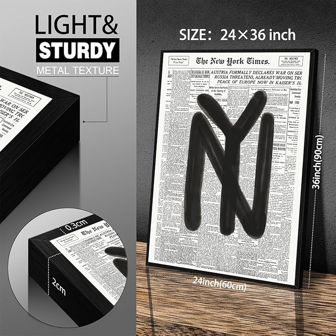 Black and White Newspaper Wall Art Vintage New York City Poster Trendy