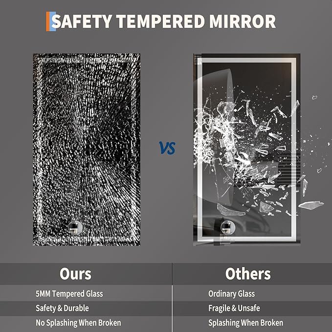 LED Bathroom Mirror 50 x 28 inch, Lighted Bathroom Vanity Mirror