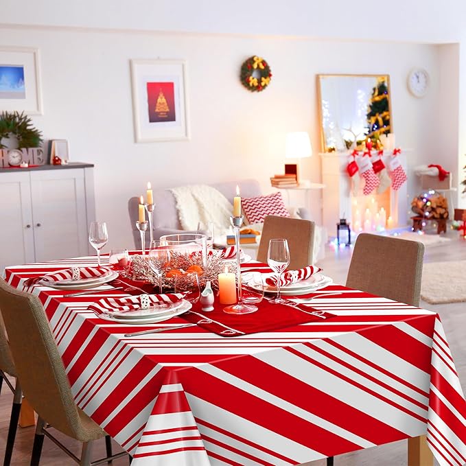 Kochorie 100 Ft x 54 Inch Christmas Candy Cane Striped Tablecloth Roll