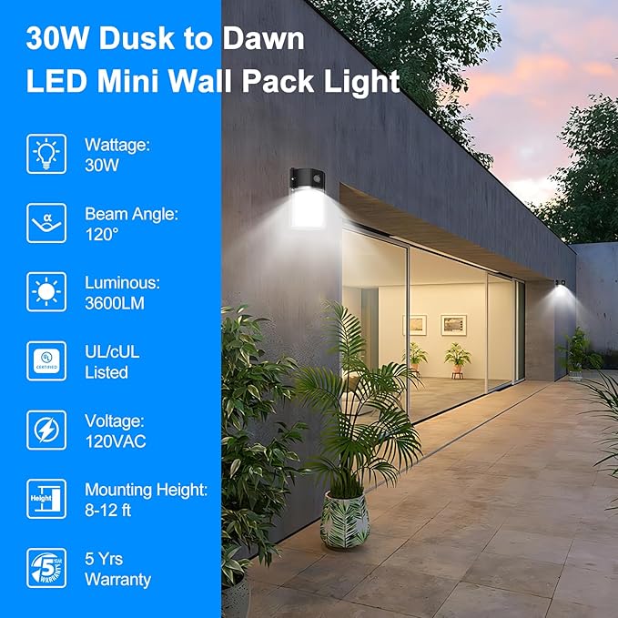 30W Mini LED Wall Pack Light
