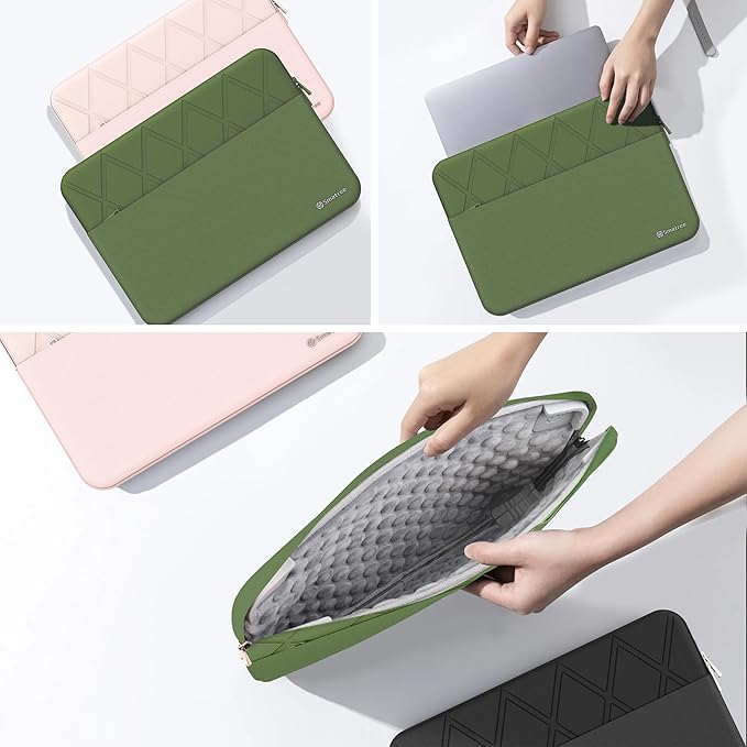 Smatree Laptop Sleeve for 13.4 inch MSI Summit E13 Flip Evo A11MT/A12MT/A13MT, for 13.3 inch MSI Summit E13 AI Evo A1M, Protective Slim Laptop Case with Accessory Pocket, YKK Zipper, Green (E437G)