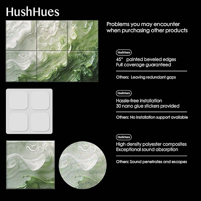 6-Pack Art Acoustic Panels 72x48 Inches Soundproof Wall Panels