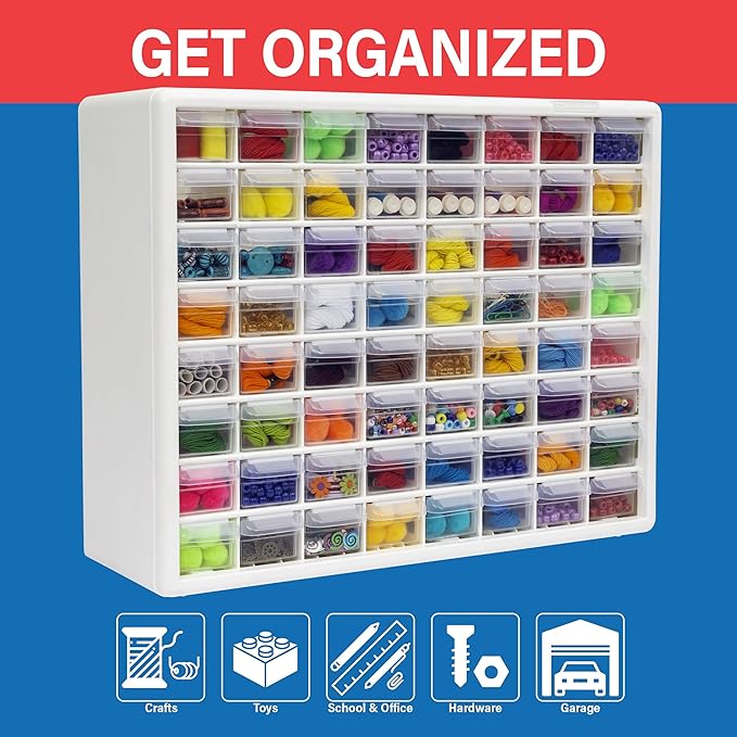 Akro-Mils 64-Drawer Plastic Drawer Storage Cabinet
