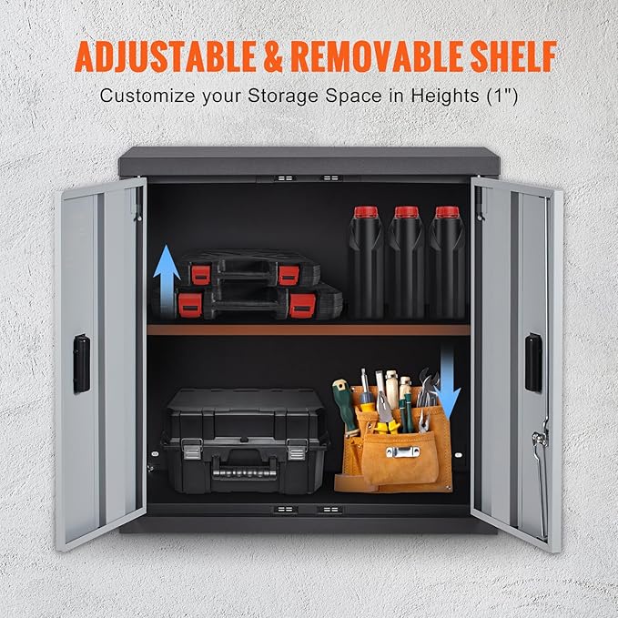 VEVOR Foldable Wall Cabinet, Metal Garage Locker Mounted 26" Small Tool Chest